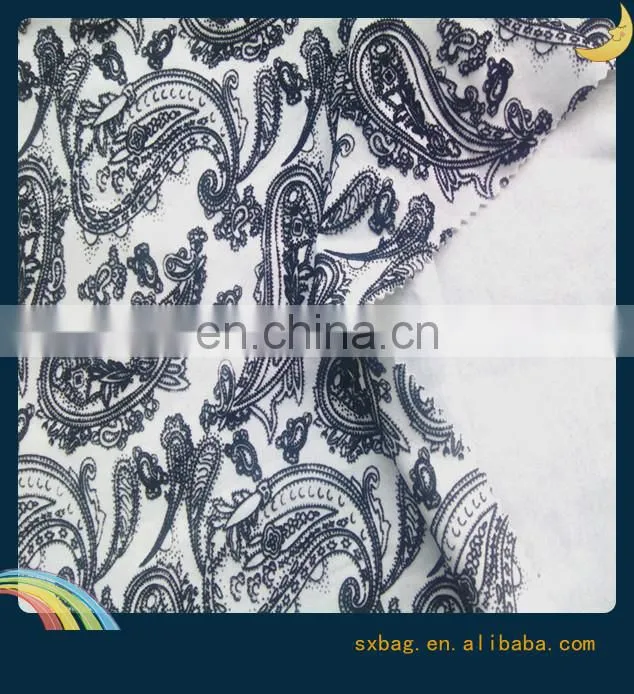 shaoxing winfar DTY paisley flocking scuba knitting fabric for garment