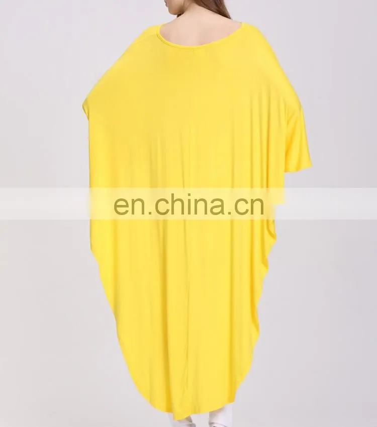 Latest Fashion Long Top Dolman Sleeve Design Short Front Long Back Top