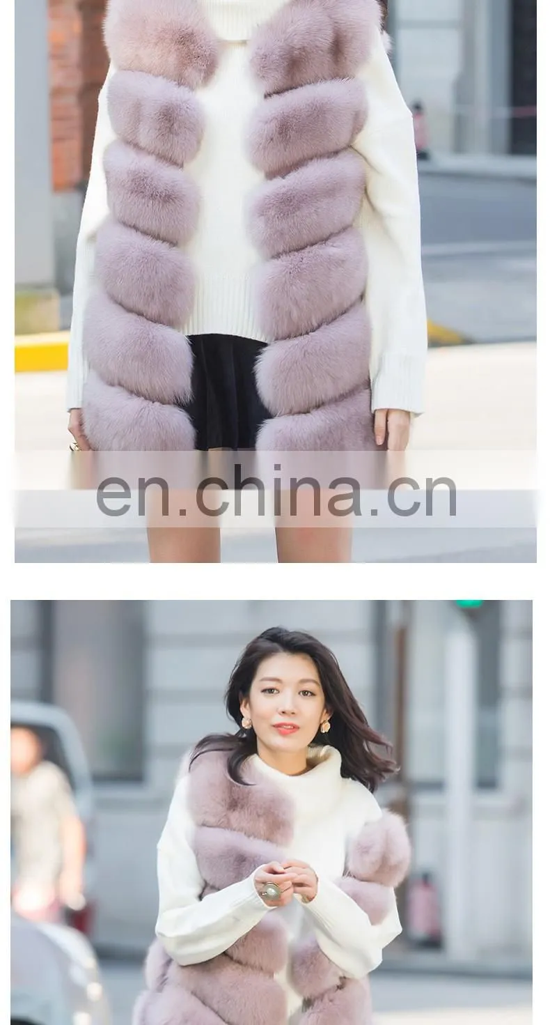 2016 Top Fashion Winter Warm Vest Wholesale Custom Real Fur Vest Fox Fur
