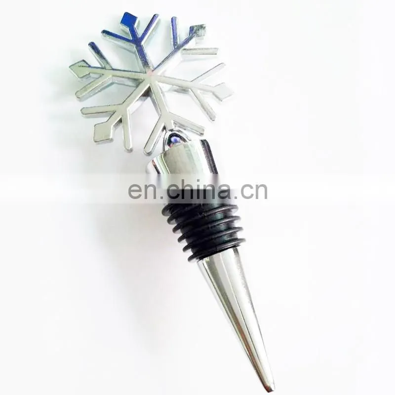 Christmas gift Zinc Alloy Wine Bottle Stopper Snow Shape Wine Bottle Stopper for Wedding Supplies