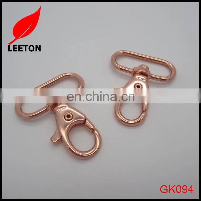 Factory supply shiny rose gold snap hook for handbag