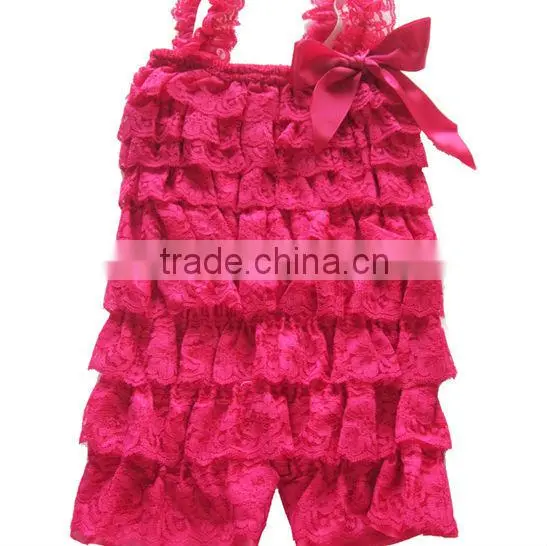 2014Baby Ruffle Lace Petti Rompers W/Straps Newborn/Infant/Toddler Photo Prop