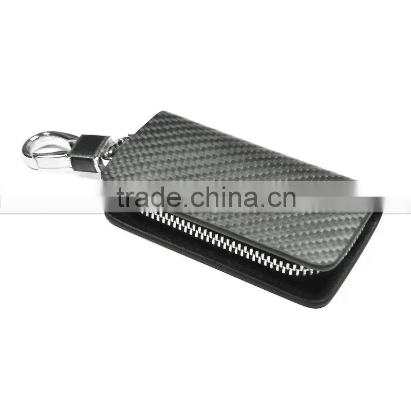 Wholesale Streamline Carbon Fiber Smooth Zipper Key Bag