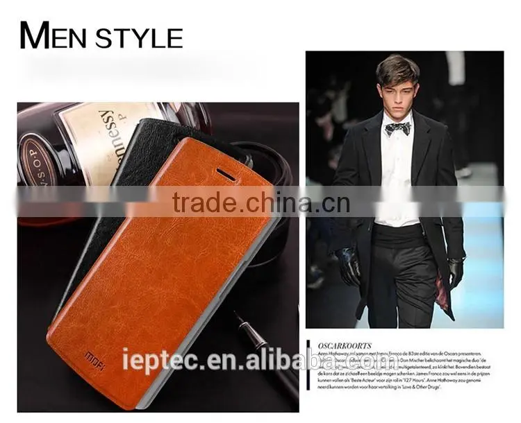 MOFi Original Phone Accessories Vintage PU Leather Flip Housing for OnePlus One, Celulares Back Cover Case for One Plus One