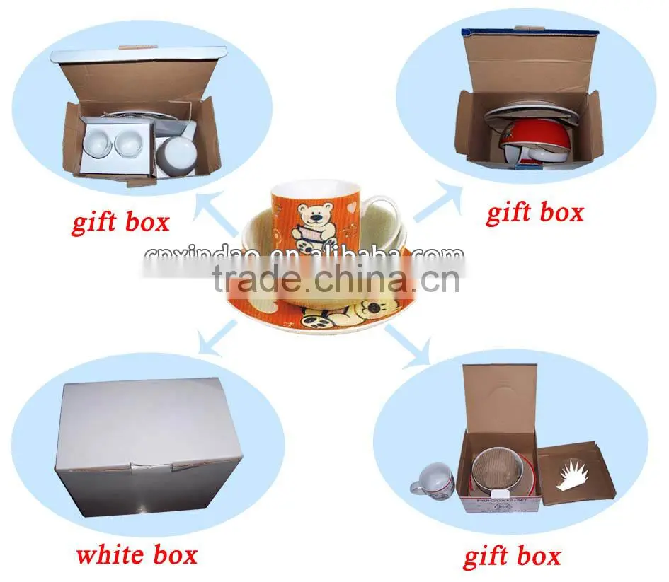Zibo Made Not Expensive Christmas Designed Porcelain Round Dinnerware Sets for Children's Gift