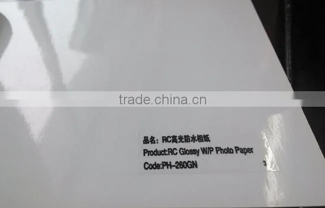 Resin coating glossy waterproof photo paper 270gsm