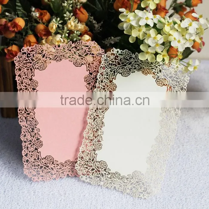 High Quality Fancy Luxury Laser Engrave Wedding Invitation Cards
