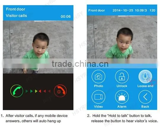Smart phone control wireless wifi video doorbell