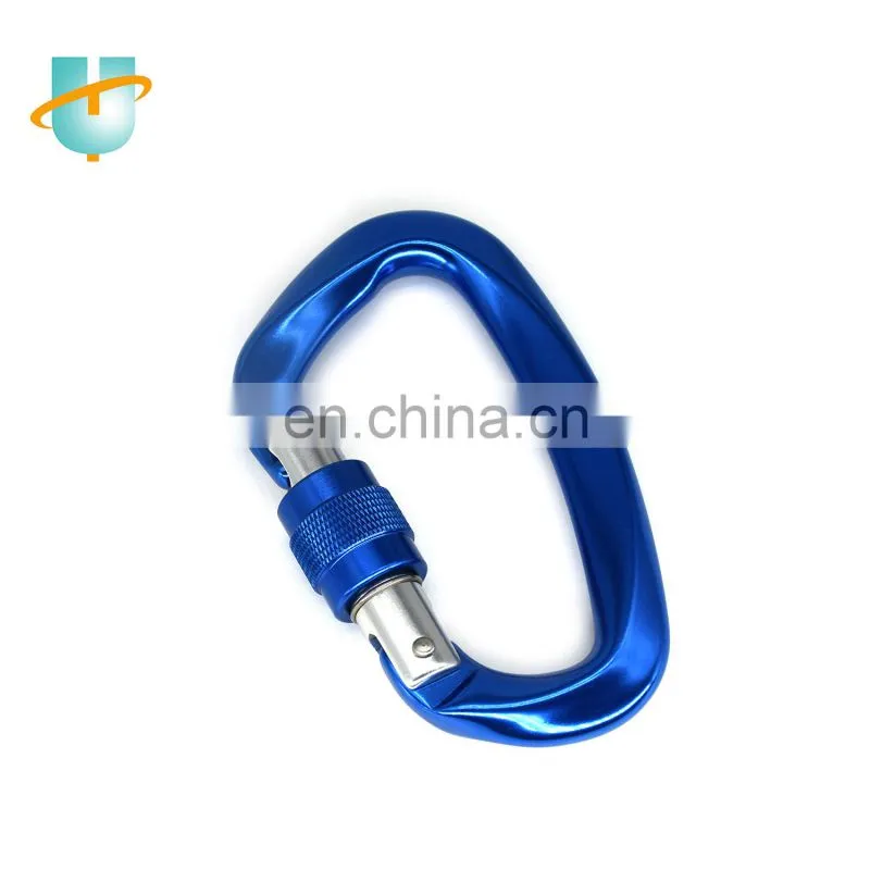 Colorful 59mm D shape aluminum carabiner clip keychain climbing rock climbing carabiner for camping hiking outdoor