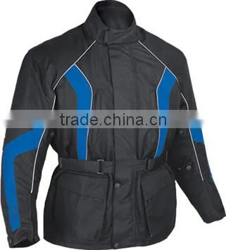 Men's Cordura Touring Motorcycle Jacket - Black with Red