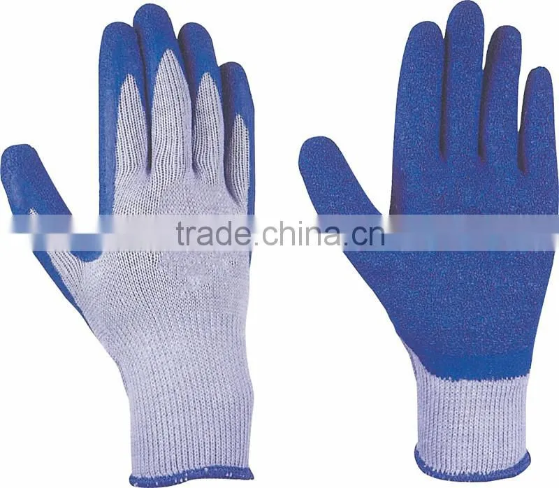 10 gauge cotton knitted latex coated gloves