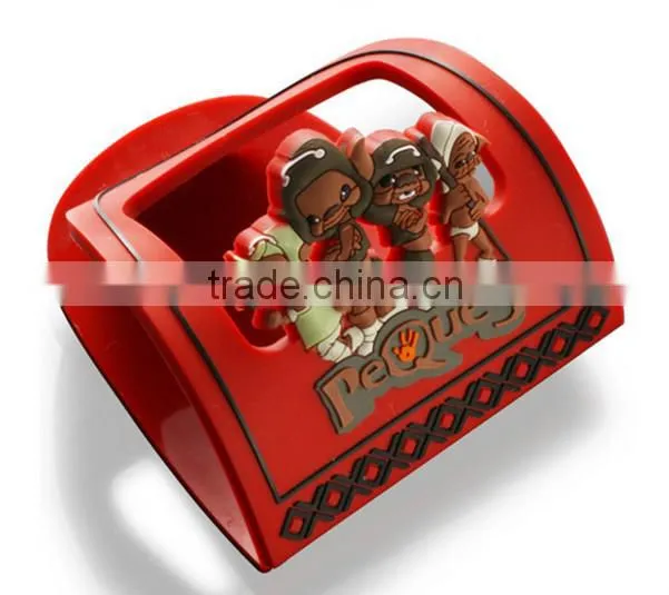 3D customized soft pvc rubber green phone holder, mobile stand