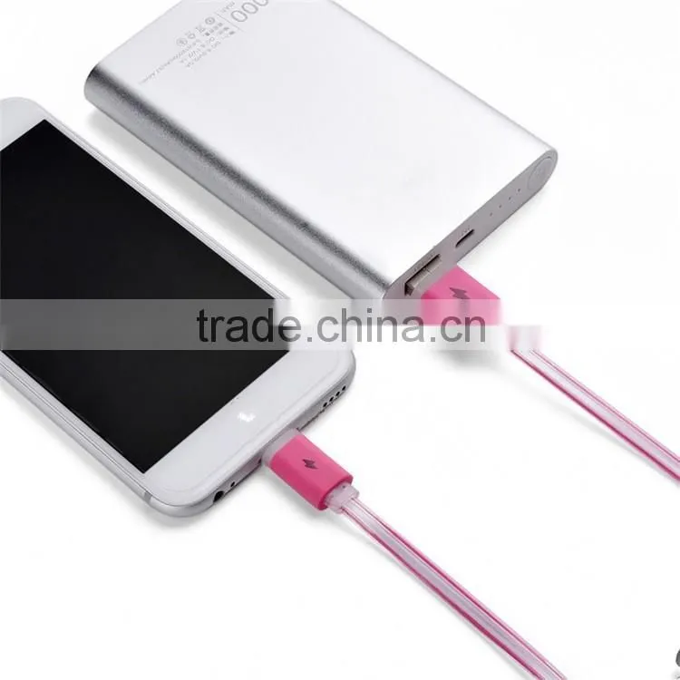 2016 guangdong manufacturer wholesale led usb data cable fashion lighting usb cable for iphone