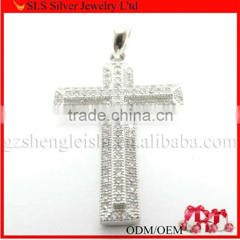 fashion cross pendant silver plated