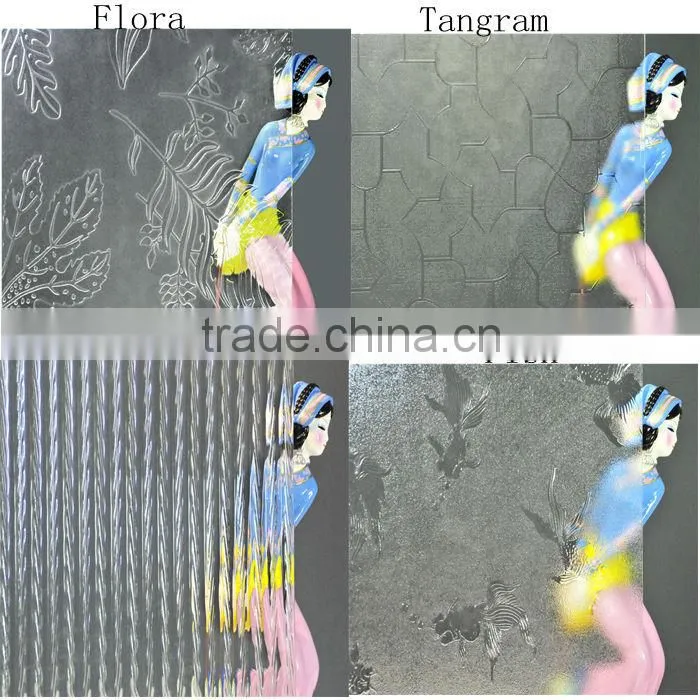 Hot sale 5mm figured patterned glass for interal decoration