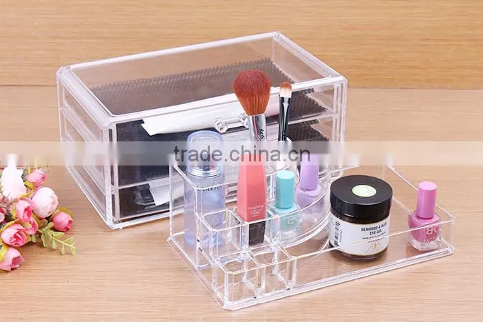 C42 ANPHY Large Makeup Box Jewelry Organizer Crystal Drawers
