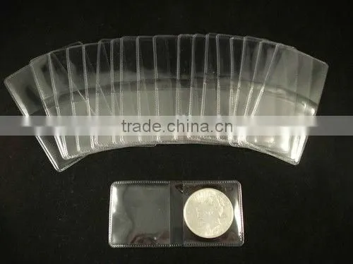 Clear water proof plastic coin bag