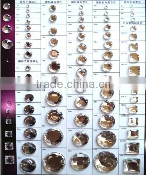 Good quality Colored Round faceted Acrylic beads, Flat Back sew-on rhinestones for garment