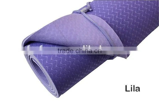 Green Double layer TPE Yoga Mat, pilates mat