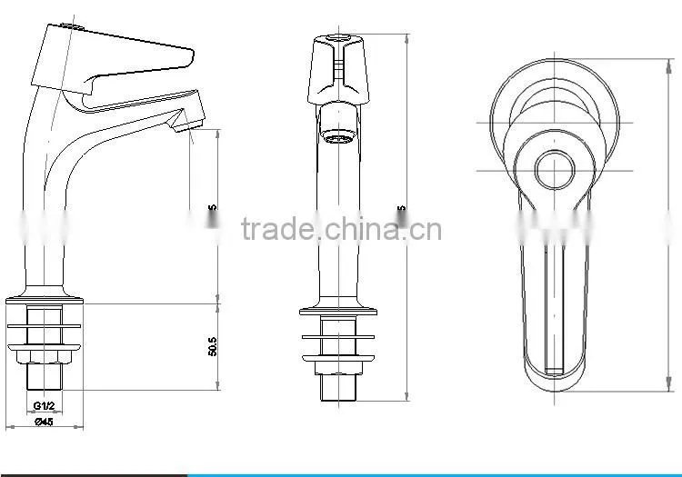 2016 Luxury Bathroom Design Single Handle Water Basin Tall Mixer Tap