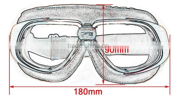 BJ-GT-010 New arrival Coffee Leather Motorcycle Protection Glasses Protective Goggles