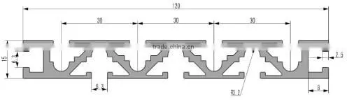 Wood Grain Aluminum Profile for Stand Display