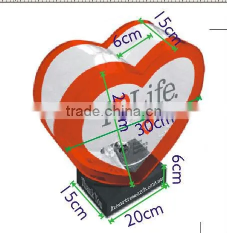 shenzhen newest red acrylic donation box with lock and key
