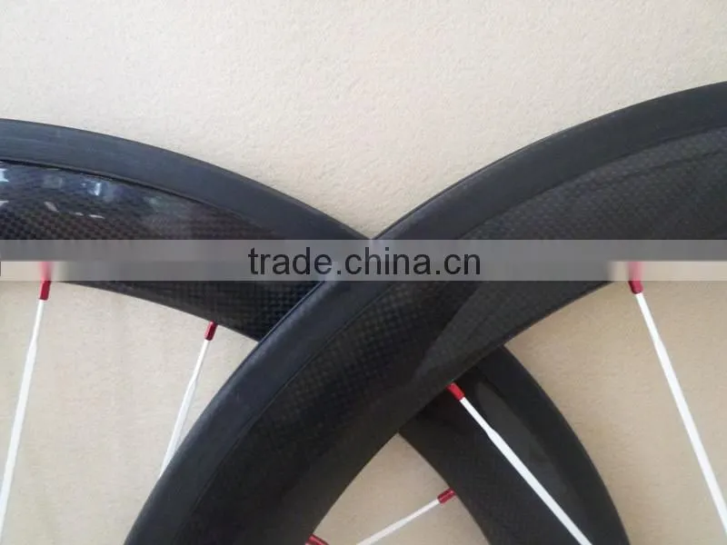50mm carbon tubular clincher wheels 650C 23mm wide Bicycle Wheelset