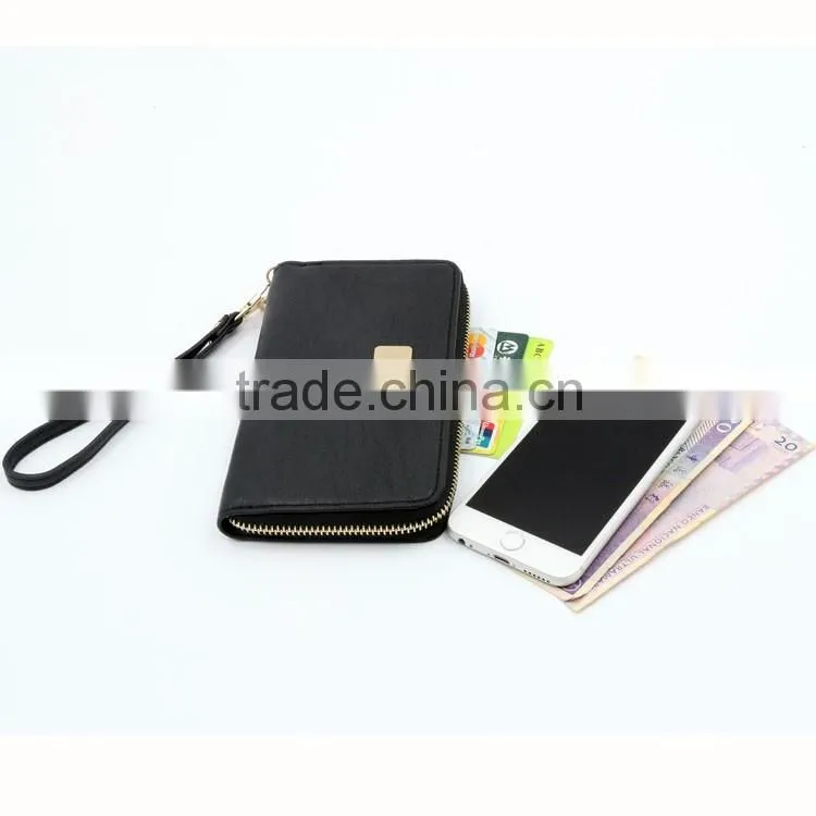2016 latest fashionable PU leather wallet, phone 6 wallet factory directly