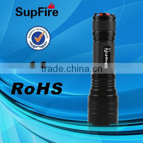 Shenhen SupFire new model L6-T6 high bright smart rechargeable LED flashlight