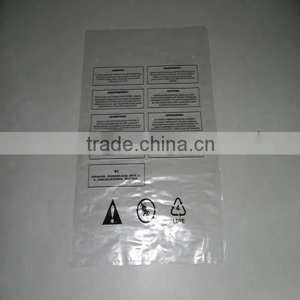 plastic bag with suffocation warning words