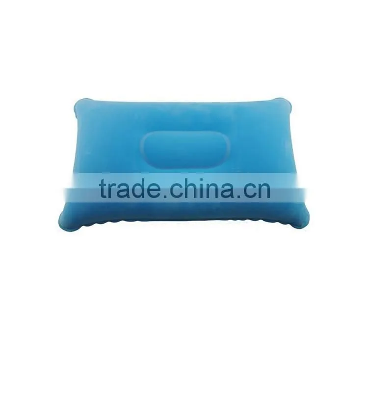 Wholesale promotion camping pvc travel flocked inflatable pillow