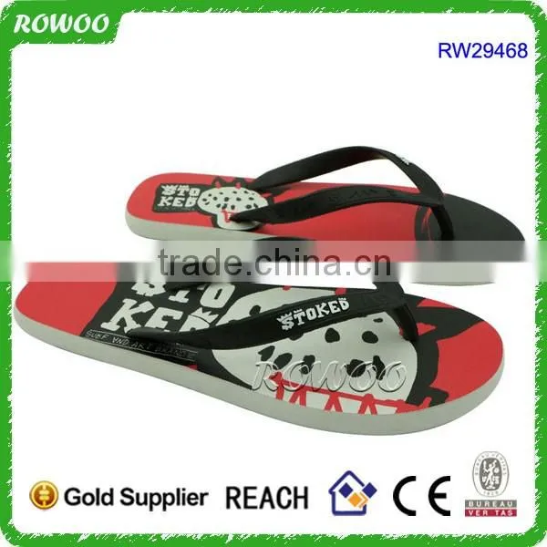 Lovely Heart Print Fancy Man Rubber Sandal Slipper Custom Flip Flop