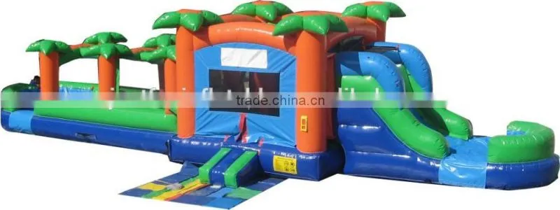 inflatable Paradise 3 Option Obstacle Course Slide Wet Dry