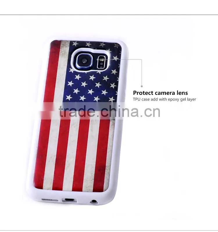 Custom epoxy gel skin back soft tpu cover case for Samsung and Samsung S6