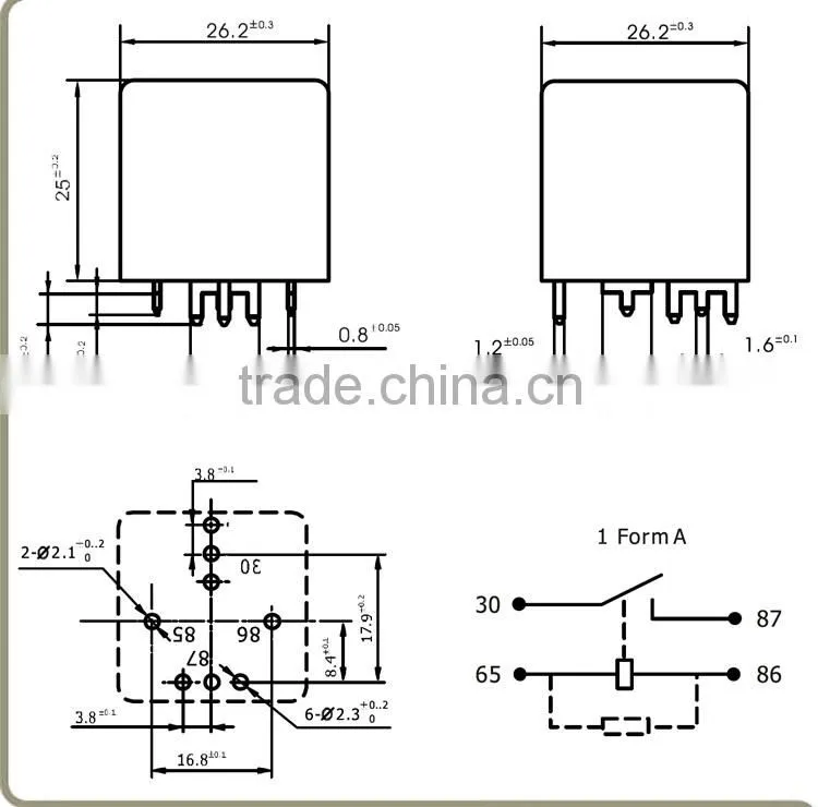 Factory supply copper material waterproof car relay 4PIN 80A