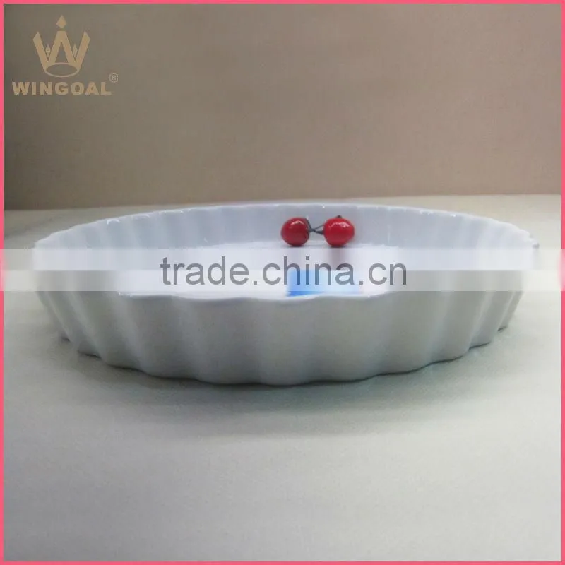 glazed porcelain round shaped pizza plate