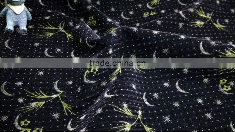 Fashion kint spray printed flocking fabrics for india market