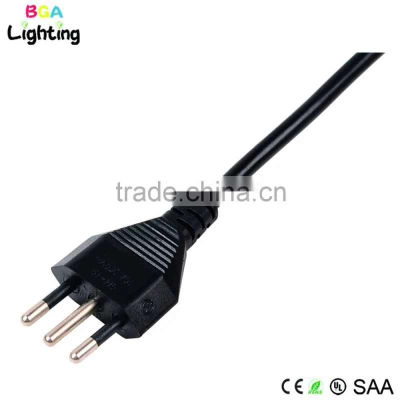 Sweeden & Italy 3 pin plug cord with flat copper wire