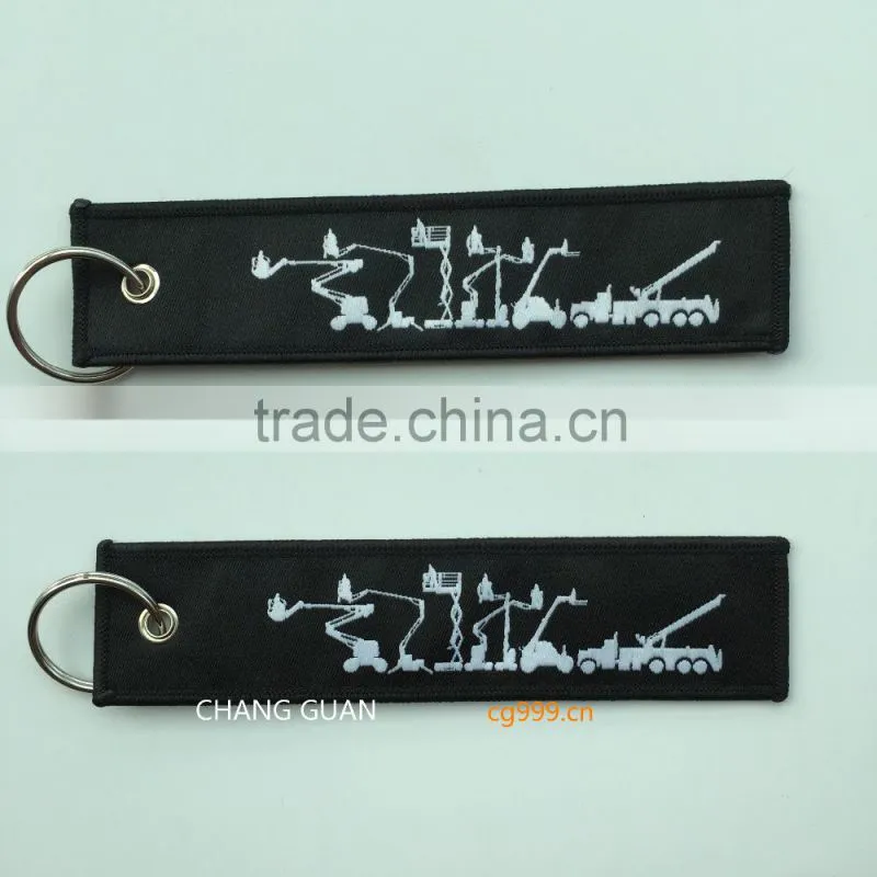 The woven label bag keychain