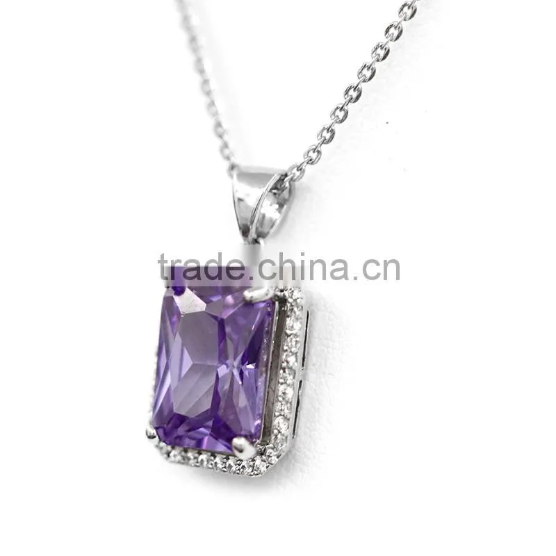 new product fashion jewelry purple Amethyst Crystal Necklace
