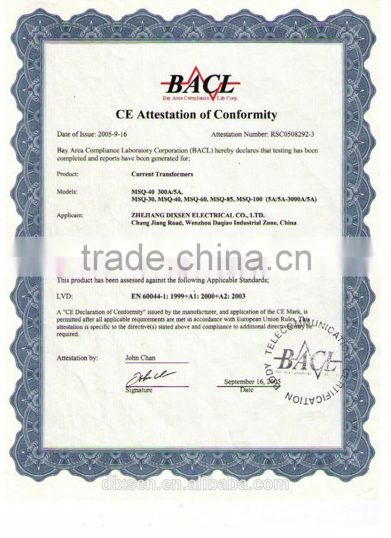 MSQ-60 type Class 0.5 transformer manufacturer