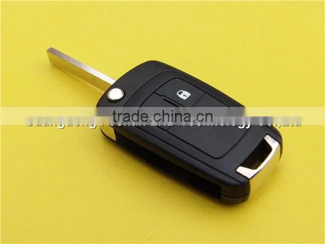 2 buttons flip folding remote key fob case shell for Chevrolet Cruze HU100 blade