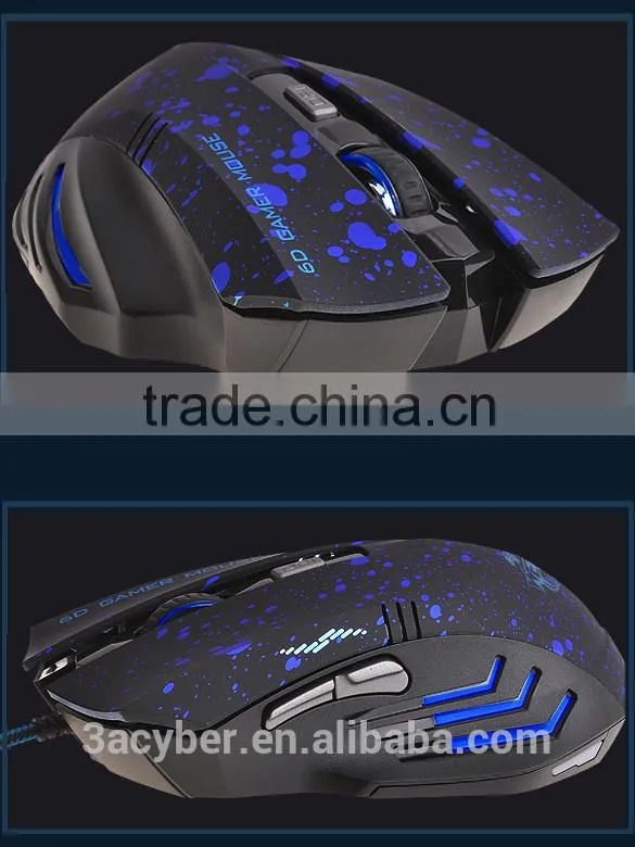 USB Change 6 Buttons 2000 DPI Optical Gaming Mouse