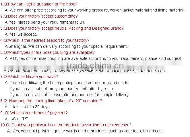 high pressure flexible pvc layflat fire hose