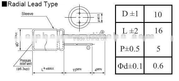 3.3uF 400v 10*16 8000H long life electrolytic capacitor