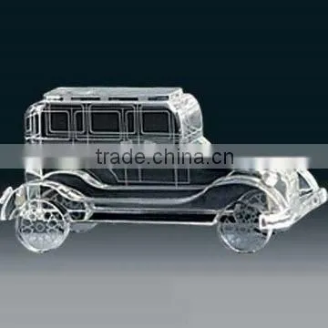 crystal art and craft glass car model for wedding decoration gift