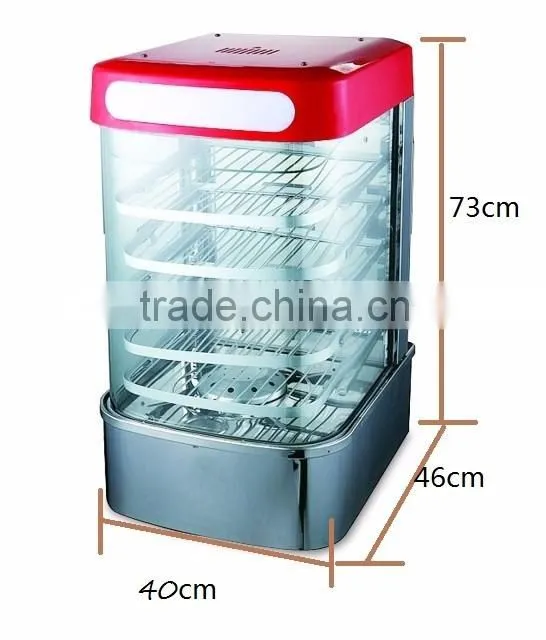 U-Style glass cover display food steamer(5 layers rack)