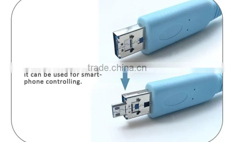Classical blue FTDI Micro usb+USB to RJ45 console cable for Cisco router