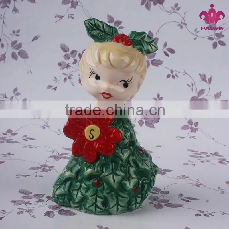 little girl shaped salt and pepper shakers spice bottle shaker